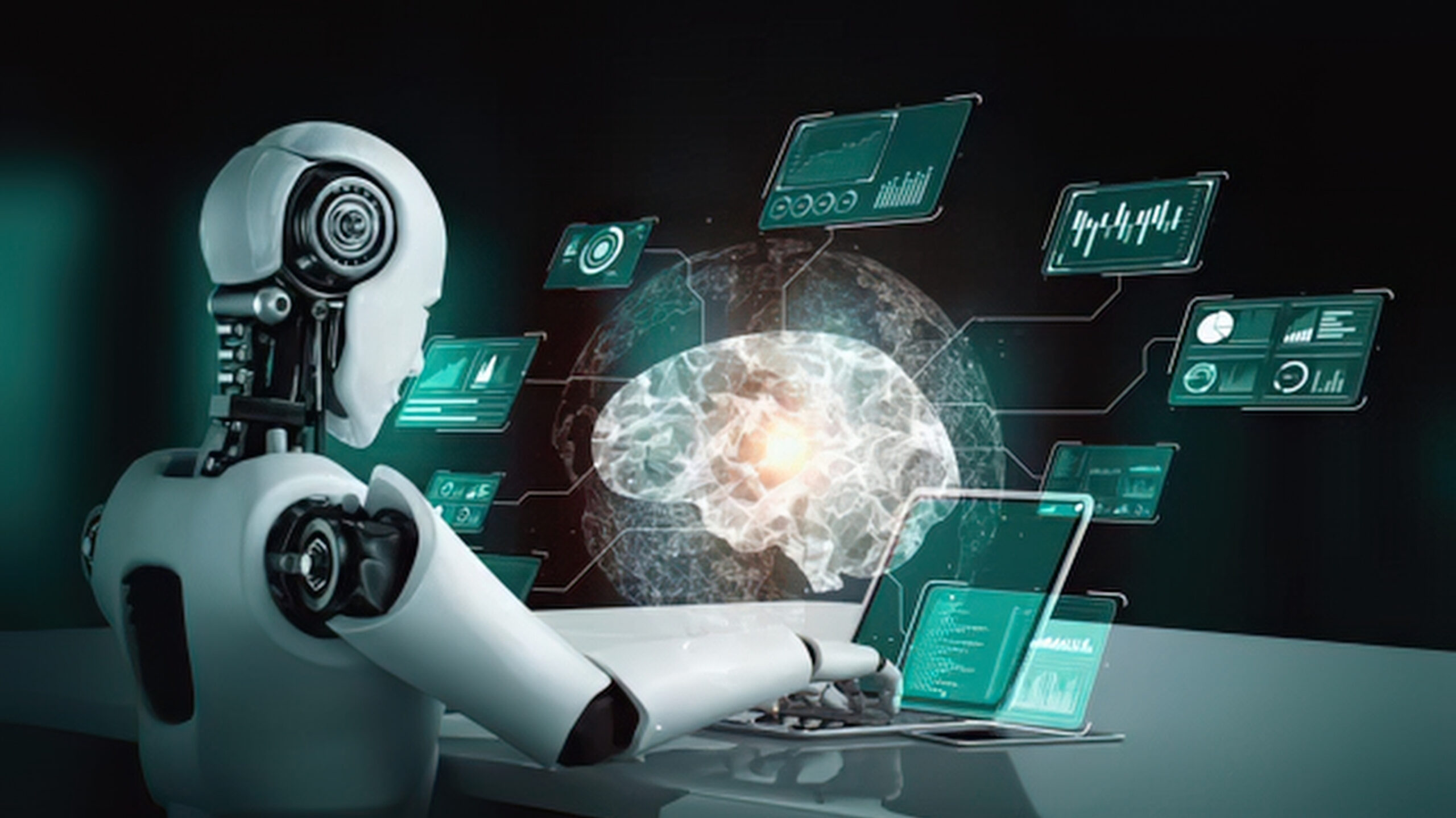 AI brain powering smart business automation workflows