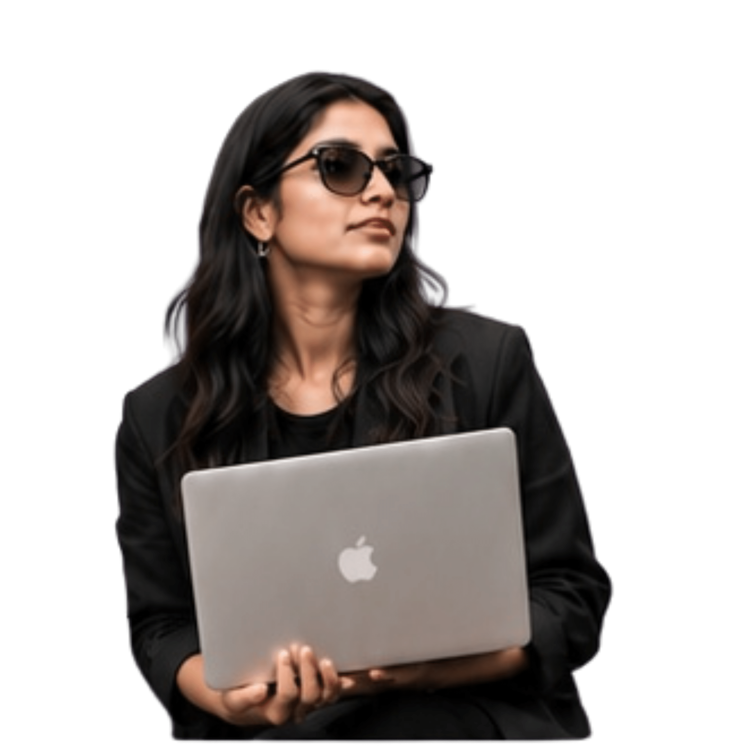 WYN Collectives creative strategist with laptop