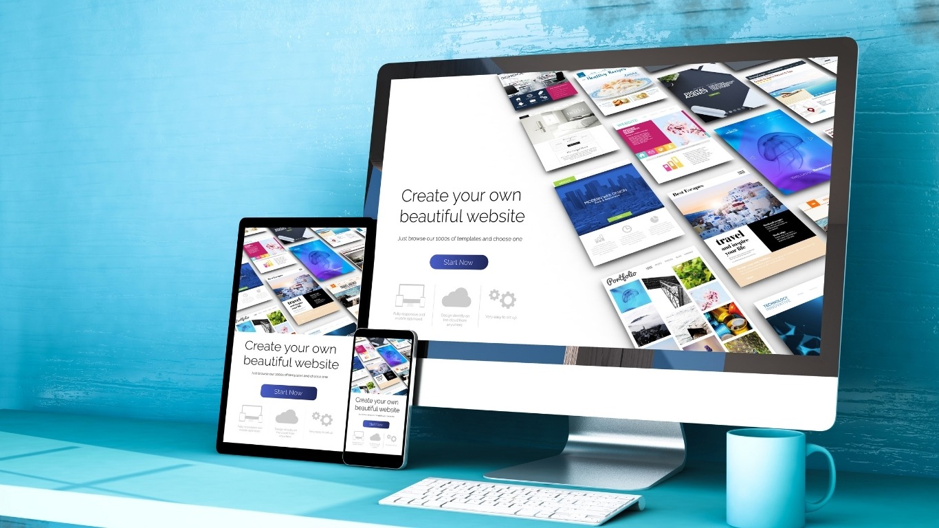 WordPress vs Shopify crossroads illustration showing two website platforms for business